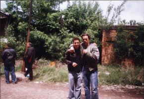 Stefan With Daniel On the Set of Children of Wax