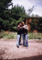 Stefan With Daniel On the Set of Children of Wax